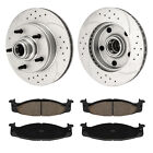 Front Drilled Brake Rotors W/ Ceramic Pads For Ford E150 Econoline 1994-1996 Ford EconoLine