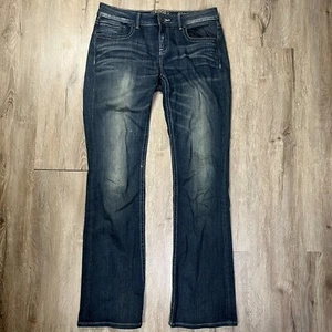 Buckle Black Women's Jeans 29x34 Bootcut Faded Denim Rayon Cotton Pants Low Rise - Picture 1 of 7