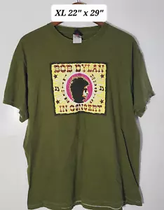 Vtg Bob Dylan 2005 In Concert Live Music Green Cinderblock XL Shirt Made in USA - Picture 1 of 7