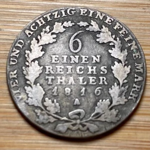 ALLEMAGNE 6 EINEN REICHS THALER 1816 A ARGENT (1230) - Picture 1 of 2