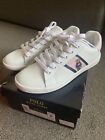 Polo Quilton Teddy Bear Sneakers Us Junior White Pink Blue Bear  Lace Up Shoes
