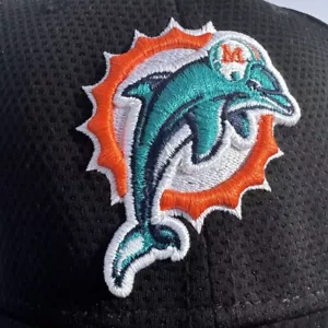 Negro con logotipo de color Aqua Team. Gorra Dolphins NFL NUEVA ERA 39thirty S-M ajuste elástico - Imagen 1 de 7