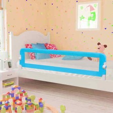 vidaXL Sponde Letto Bambini Blu 180x42cm Poliestere Barriera Sicurezza Nanna