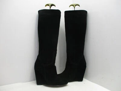 Botas Aldo negras de gamuza de cuero hasta la rodilla con tacón de cuña ultra alto para mujer talla 36 EUR Foto 1 de 4