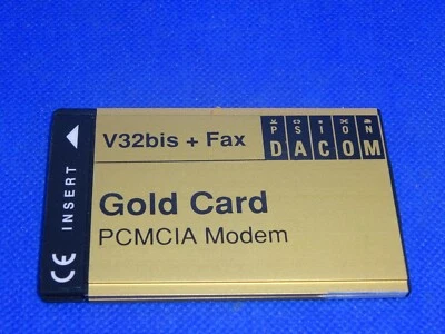 PSION DACOM TARJETA DORADA MÓDEM PCMCIA V32BIS + FAX #GK2881 - Imagen 1 de 2