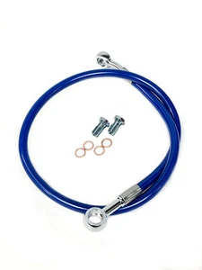 Streamline +6" Extended Steel Braided Rear Brake Line Blue Raptor 700 2006-2015 - Picture 1 of 3