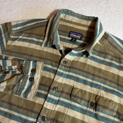 Patagonia Lightweight Fjord Flannel Organic Cotton Shirt Mens XS Striped Button - Image 1 of 4