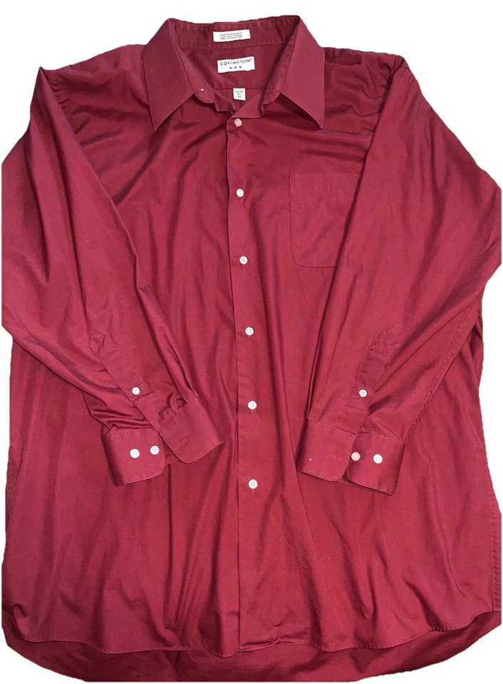 Camisa de vestir Covington para hombre talla XL 17-17,5 32/33 roja C-2 Foto 1 de 4