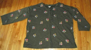 Style & Co 3/4 3X DK grün bestickt offener Krawattenausschnitt SweatShirt toll gebraucht - Bild 1 von 6