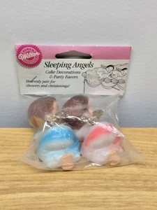 Sellado 1991 Wilton Cake Topper Sleeping Angels Niño Niña Bautizo - Imagen 1 de 4