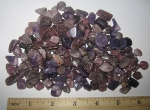 120+ TUMBLED POLISHED SMALL NATURAL 0.3"- 0.6" PURPLE LEPIDOLITE STONES 244.7g - Picture 1 of 6