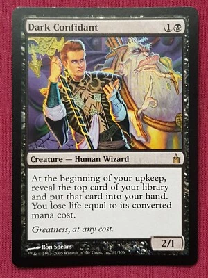 Magic The Gathering RAVNICA CITY OF GUILDS DARK CONFIDANT black card MTG - Image 1 of 2