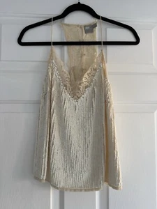 New ASOS Off White/Cream/Ivory Sequin/Lace Cami Vest Top UK 10, Party Evening - Picture 1 of 10