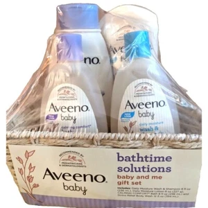 New in gift basket Aveeno baby bathtime solutions baby and me gift set - Picture 1 of 5