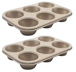 Cupcake Tray 6 Cup Non-Stick - 2 Trays - Picture 1 of 6