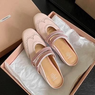 Zapatillas cómodas planas estilo brogue para mujer punta redonda verano correa al tobillo Foto 1 de 4