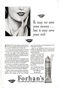 1930 Forhan's Dentifricio Può Salvare I Denti Pubblicità Stampa Vintage EXC - Foto 1 di 1
