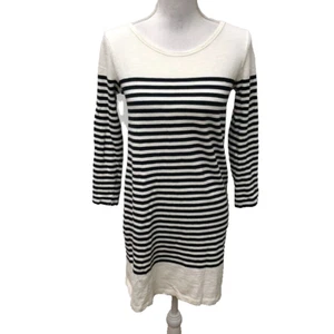 Joie Panera B Mini Cotton Dress Womens XS Black Stripe Classic Academia Preppy - Picture 1 of 13