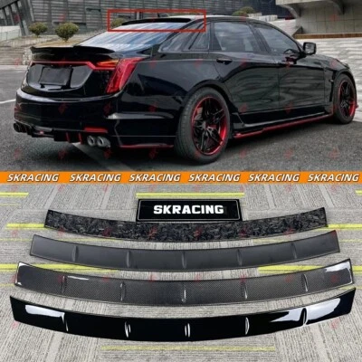 Alerón de techo trasero negro brillante/fibra de carbono apto para Cadillac CT6 19-20 Foto 1 de 4