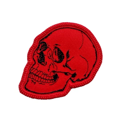 Iron On Skull Patch Embroidered Fabric Skull Fabric Patch - Image 1 of 4