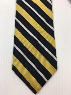 Corbata Berkley para hombre 3 pulgadas de ancho x L 55 seda negra dorada blanca Foto 1 de 4