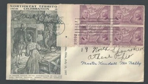 1937 #795 FDC Block Territorio del Noroeste 1787-88 Escondido con Jefes Indios---- - Imagen 1 de 1