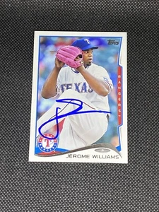 Jerome Williams Texas Rangers Signed Auto 2014 Topps Card #US236 ~ COA - Picture 1 of 3