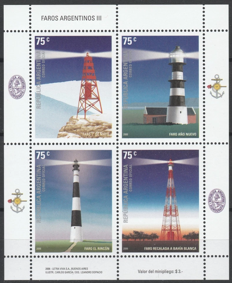 Argentina 2006 Lighthouses  MNH sheet - Image 1 of 1