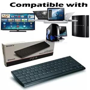 Official Sony Wireless Slim Bluetooth Keyboard AZERTY for PS2/3/4 & MAC/PC TV`s - Picture 1 of 2