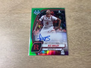 2024-25 Bowman University Chrome Basketball Ace Bailey Green Refractor Auto /99 - Picture 1 of 2