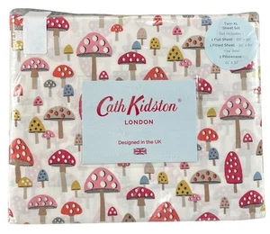 Cath Kidston London Mushroom Russet Twin XL Size Sheet Set 100% Percale Cotton - Picture 1 of 6