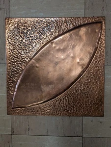 Vintage gehämmertes Kupfer Relief Kunst Plakette 11 1/2 im Quadrat - Bild 1 von 5