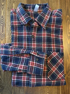 VNTG Y2K American Apparel Unisex Flannel Medium Multi Color Cotton USA Made - Image 1 of 4