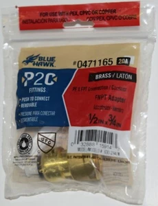 Adaptador de latón Blue Hawk 0471165 P2C PF X FPT conexión - Imagen 1 de 2