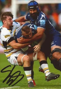 WORCESTER WARRIORS RUGBY UNION: SAM LEWIS SIGNED 6x4 ACTION PHOTO+COA - Picture 1 of 1