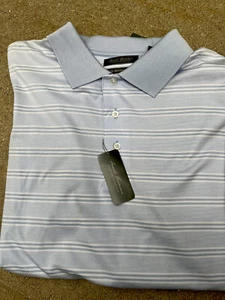 Daniel Cremieux Signature Performance Woven Blue Stripe Polo Shirt XL $69.50 - Picture 1 of 5