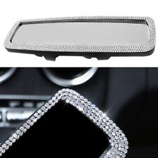 Car Rear Flat View Mirror Wide-angle Lens Driving Reversing Safety Crystal Bling