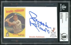 BROOKS ROBINSON Signed Index Card Auto Beckett BAS Certified Authentic - Picture 1 of 2