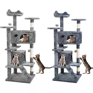 Large Cat Tree Activity Centre Multilevel Scratching Post 138cm Climbing Tower - Picture 1 of 17