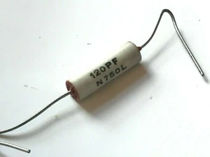 VINTAGE 120pF 5% 750V TUBULAR CERAMIC CAPACITOR ERIE CERAMICON N750L (x1) fd6d49 - Picture 1 of 1