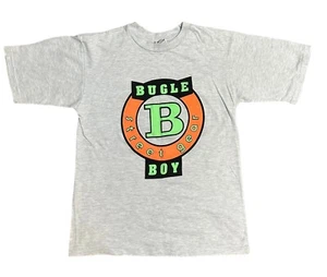 Vintage 90s Bugle Boy T Shirt Youth Medium Neon Puff Paint Single Stitch - Picture 1 of 11