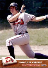 2009 Danville Braves Grandstand #17 Jordan Kreke Bartelso Illinois Baseball Card