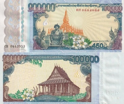 Laos 100000 Kip 2010 P 40 UNC Conmemorativo Foto 1 de 3