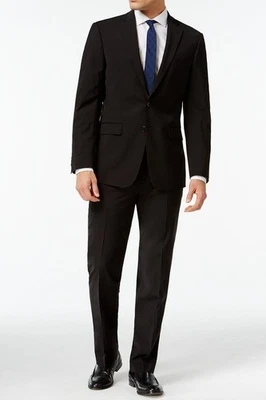 $640 Calvin Klein Para hombres Negro X Slim-Fit Elastizado Chaqueta Pantalones 2 Piezas Traje 40L Foto 1 de 4