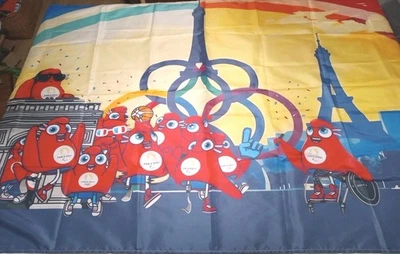Paris Olympics Tapestry Banner Wall Hanger Sports  70 X 42.5 Inches - Image 1 of 4