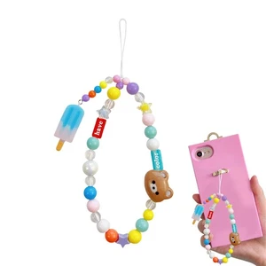 Breloque de téléphone portable esthétique chaîne sangle perles charme mignon - Photo 1 sur 11