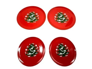 Waechtersbach Christmas Tree Red/Green Dessert/Salad 7.75" Plates Set Of 4 - Picture 1 of 5