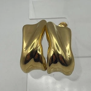 Vintage Napier Earrings Sculptural Gold-Tone Modernist Design Screw Back Pair - Picture 1 of 6
