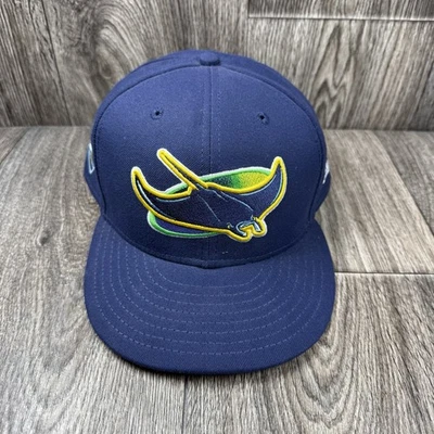 Tampa Bay Rays 20th Anniversary New Era 59Fifty Hat Size 8 Used - Image 1 of 4