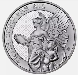 2022 1 oz .999 silver Truth Conquers All St. Helena coin BU in capsule #G10134 - Picture 1 of 4